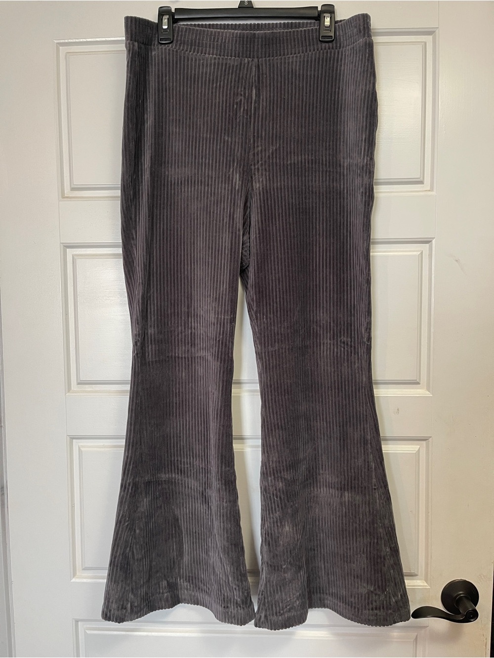 aerie Charcoal Ribbed Corduroy Flared Pants